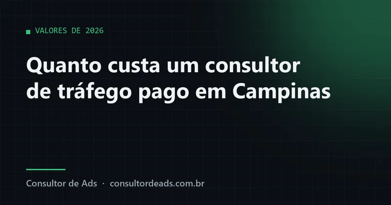 Quanto custa um consultor de tráfego pago em Campinas (valores de 2026)